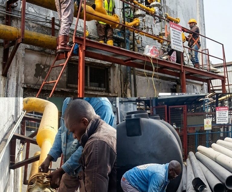 Fabrication and installation of 2 line bypasses at FMN facility, Lagos